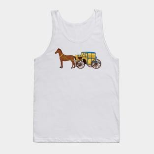 Cute horse and royal carriage illustration Tank Top